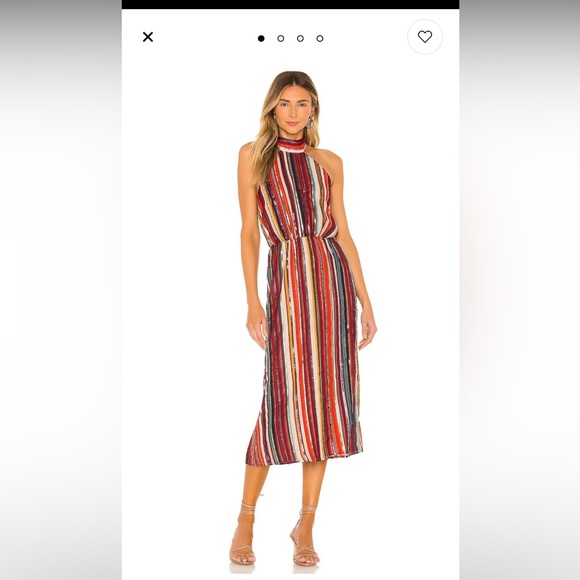 REVOLVE Rafaela Midi Dress in Red Multi Stripe - Picture 3 of 5